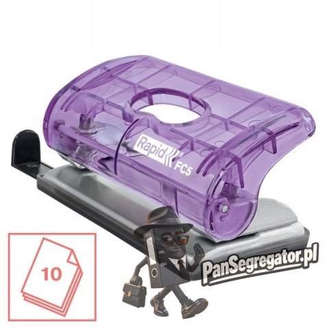 Dziurkacz mini Rapid Colour`Breeze FC5 10 kartek lawendowy 5001534 RAPID