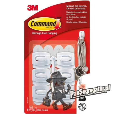 Haki COMMAND 6szt +8pasków samoprzylepnych 3M-XA00483747 17006