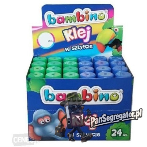 Klej szkolny w sztyfcie 15g Display 24 sztuki BAMBINO St.Majewski