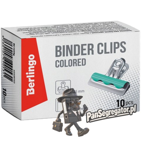 Klipy Buldog 25mm 10szt. kolorowe 255056 BERLINGO