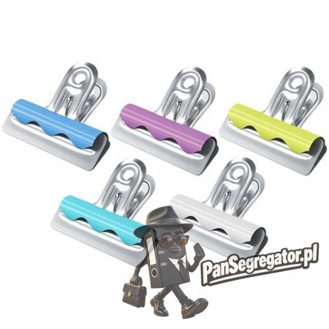 Klipy Buldog 25mm 10szt. kolorowe 255056 BERLINGO