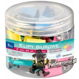 Klipy kolorowe 15mm 60szt. GK002-A TETIS