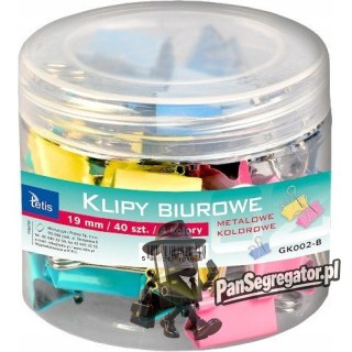 Klipy kolorowe 19mm 40szt. GK002-B TETIS