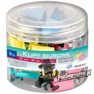 Klipy kolorowe 25mm 48szt. GK002-C TETIS