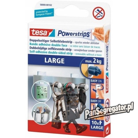 Plastry samoprzylepne TESA POWERSTRIPS duże kpl 10sztuk 58000-00132-01