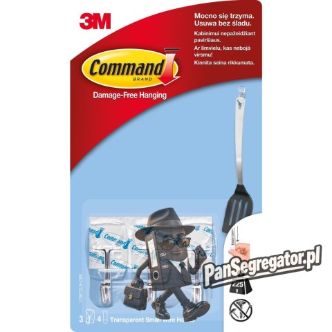 Przezroczyste Haczyki 3M COMMAND z metalowym uchwytem 17067CRL
