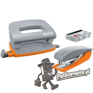 Zestaw dziurkacz i zszywacz mini Leitz Urban Chic, szary 3 lata gwarancji, 10 kartek 55996088