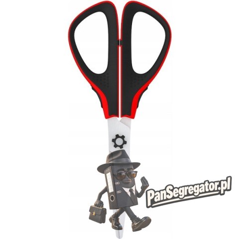 Nożyczki 17,5cm Easycut 300 soft grip czerwone 326316 BERLINGO
