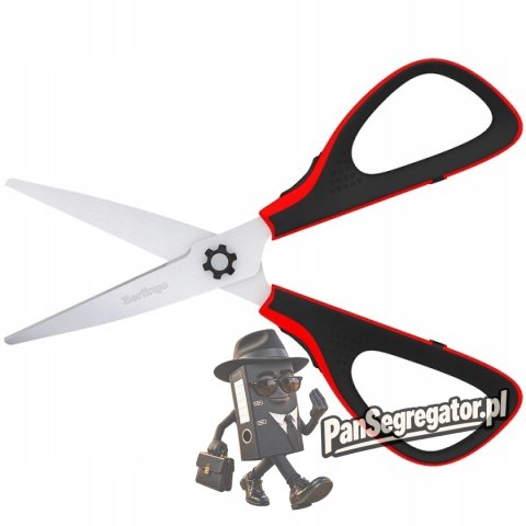Nożyczki 17,5cm Easycut 300 soft grip czerwone 326316 BERLINGO
