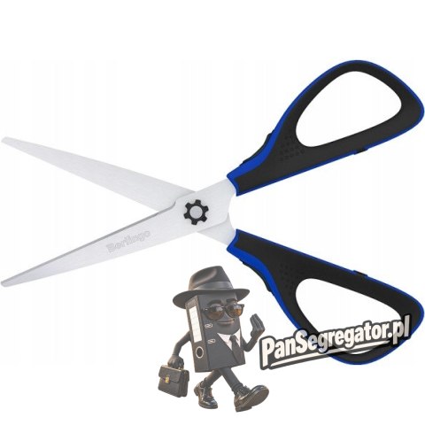Nożyczki 20cm Easycut 300 soft grip niebieskie 326323 BERLINGO