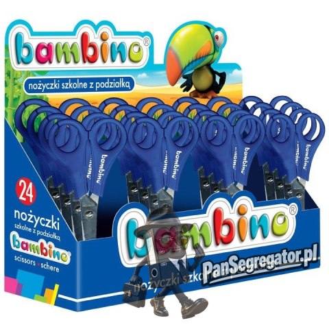 Nożyczki szkolne z podziałką ( 24 sztuki) , display BAMBINO