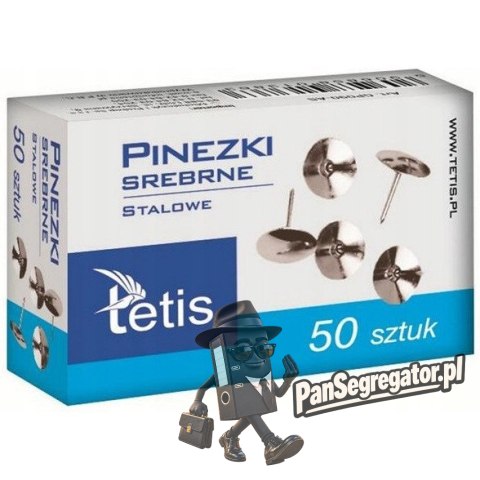 Pinezka srebrna (50szt.) GP090-AS TETIS