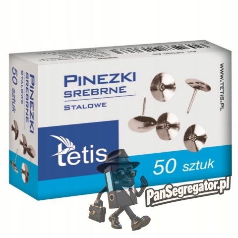 Pinezka srebrna (50szt.) GP090-AS TETIS