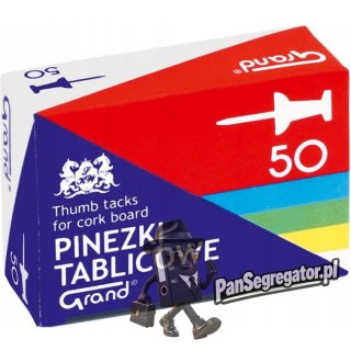 Pinezki tablicowe op-50szt. kolorowe GRAND 110-1657