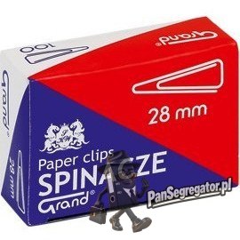 Spinacz T-28 mm GRAND trójkątny 10op x 100sztuk 110-1386