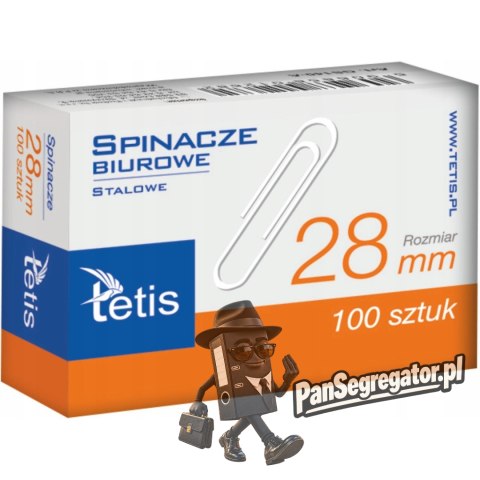 Spinacze biurowe 28mm (100szt.) GS140-B TETIS
