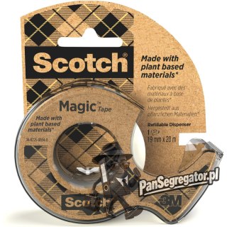 Taśma biurowa EKO SCOTCH MAGIC 19mmx20m Greener Choice na podajniku 3M-70005280956