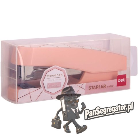 Zszywacz 25 kartek 24/6 26/6 MACARON różowy 0402F PINK DELI