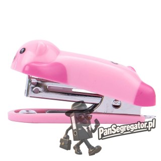 Zszywacz do 15 kartek zszywki 10 świnka różowy E0452 PINK DELI