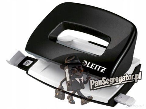 Zszywacz + dziurkacz LEITZ WOW mini 10 kartek czarny metalik 55612095