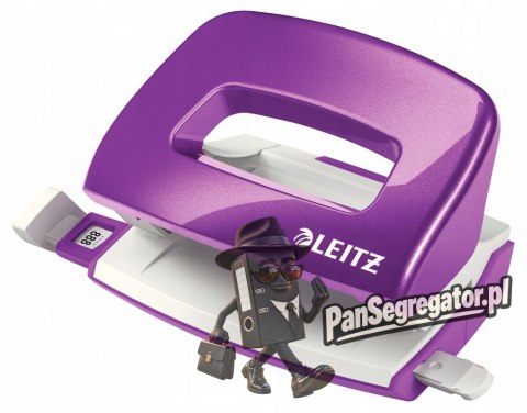 Zszywacz + dziurkacz LEITZ WOW mini 10 kartek fioletowy metalik 55612062