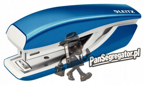 Zszywacz + dziurkacz LEITZ WOW mini 10 kartek niebieski metalik 55612036