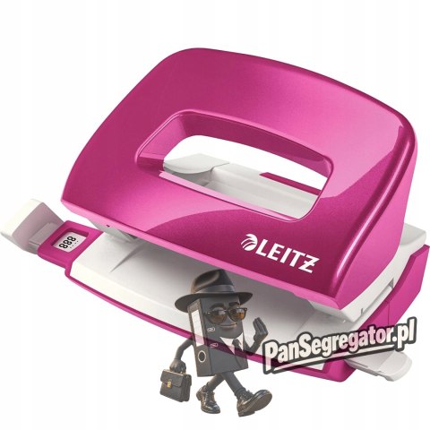 Zszywacz + dziurkacz LEITZ WOW mini 10 kartek różowy metalik 55612023