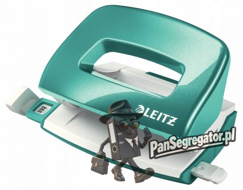 Zszywacz + dziurkacz LEITZ WOW mini 10 kartek turkusowy metalik 55612051