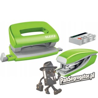 Zszywacz + dziurkacz LEITZ WOW mini 10 kartek zielony metalik 55612054