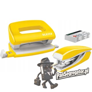 Zszywacz + dziurkacz LEITZ WOW mini 10 kartek żółty metalik 55612016