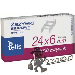 Zszywki biurowe 24/6 1000szt GZ101-A TETIS
