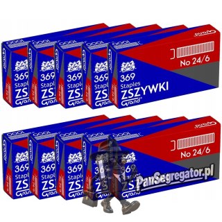 Zszywki biurowe 24/6 369 (10 paczek x 1000 sztuk) do zszywaczy 110-1388 GRAND