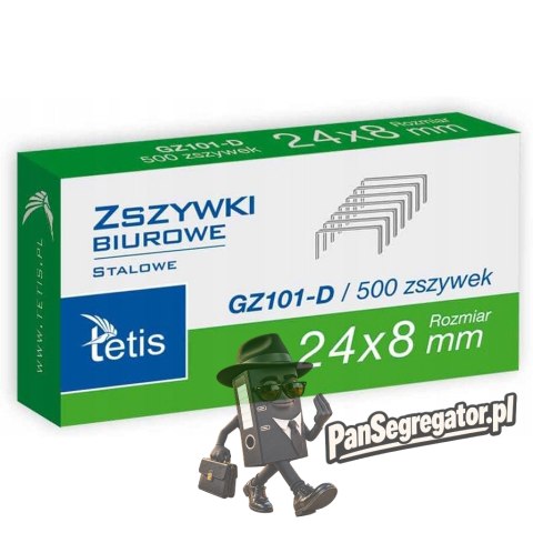 Zszywki biurowe 24/8 500szt. GZ101-D TETIS