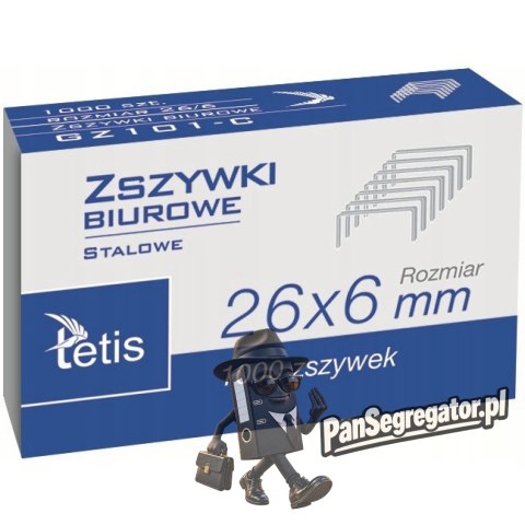 Zszywki biurowe 26/6 1000szt. GZ101-C TETIS