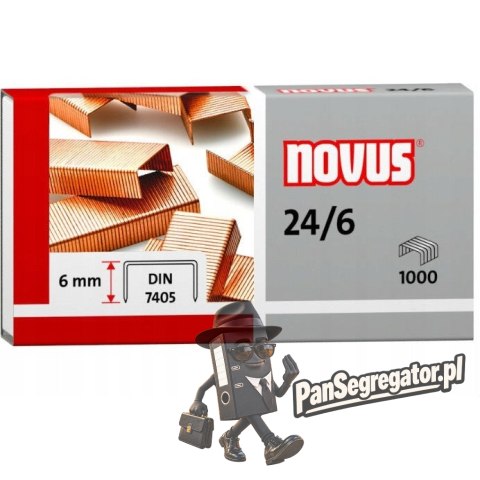 Zszywki miedziowane 24/6 1000szt NOVUS 040-0206