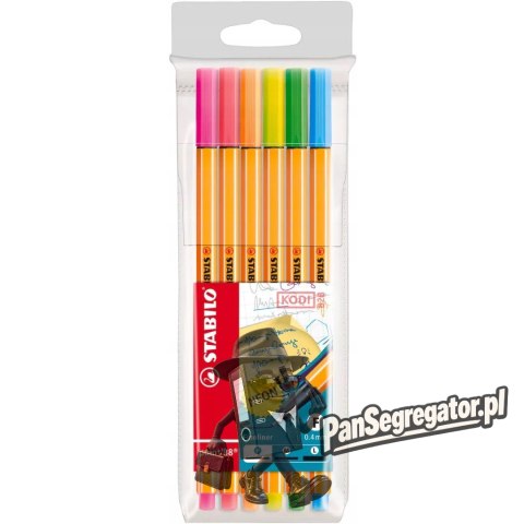 Cienkopis STABILO point 88 komplet 6szt. neonowy 88/6-1
