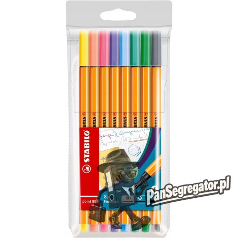 Cienkopis STABILO point 88 komplet 8szt. pastelowy 88/8-01