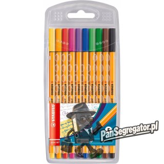 Cienkopis STABILO point 8810 0.4mm zestaw 10szt. w plastikowym etui