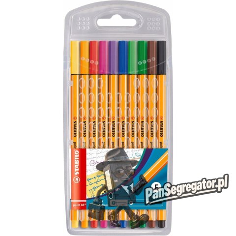 Cienkopis STABILO point 8810 0.4mm zestaw 10szt. w plastikowym etui
