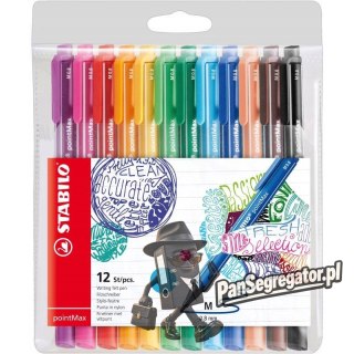 Cienkopis STABILO pointMAX komplet 12szt. 488/12-01