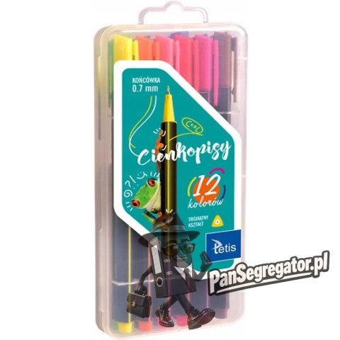 Cienkopis trójkątny 0.7mm 12kolorów KC001-B TETIS