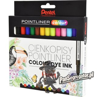 Cienkopisy POINTLINER COLOUR (12szt) S40-ST12PL PENTEL