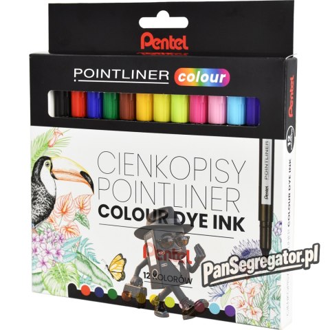 Cienkopisy POINTLINER COLOUR (12szt) S40-ST12PL PENTEL