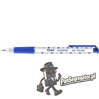 Długopis automatyczny GWIAZDKI niebieski 0,5mm TO-069 TOMA