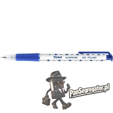 Długopis automatyczny GWIAZDKI niebieski 0,5mm TO-069 TOMA