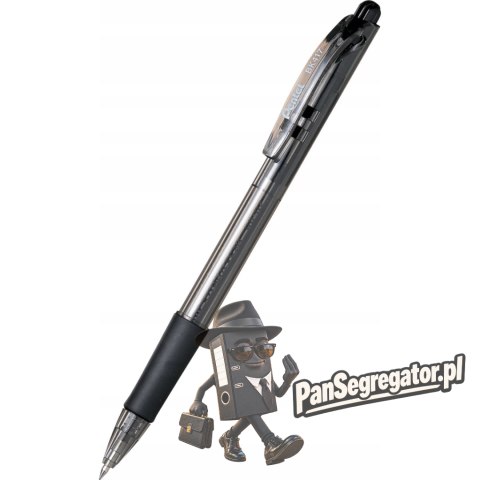 Długopis automatyczny WOW BK417/A czarny PENTEL z gumowym uchwytem