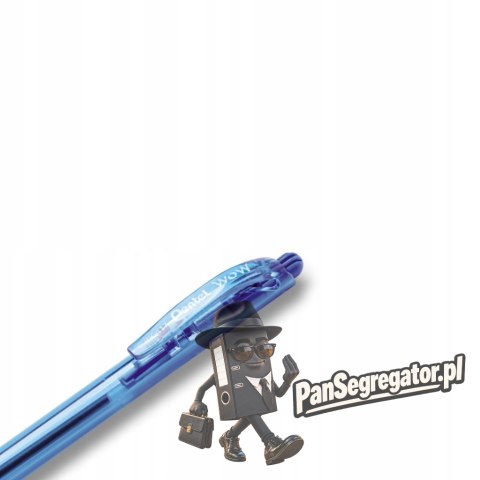 Długopis automatyczny niebieski WOW BK417/C z gumowym uchwytem ergonomiczny PENTEL