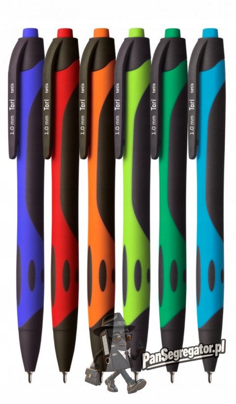 Długopis olejowy TORI 1.0mm, mix kol.obudowy wkład niebieski KD913-NM TETIS