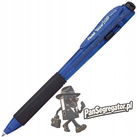 Długopis żelowy WOW K437CR/C niebieski pstryk.gum.uchwyt PENTEL