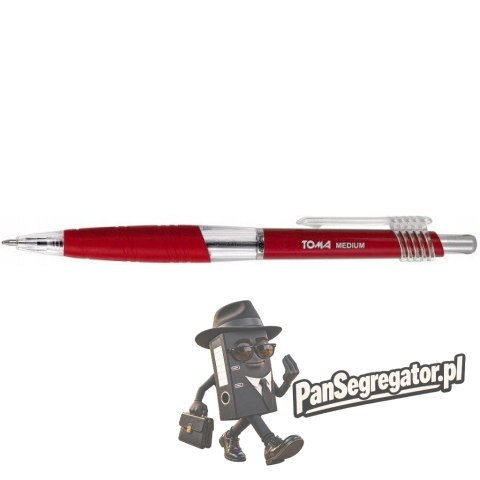 Długopisy automatyczny MEDIUM 1.0mm czerwony TOMA TO-038